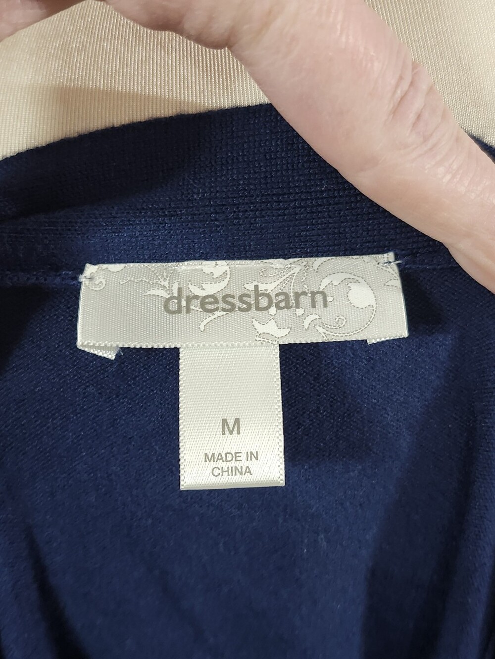 dressbarn Navy Short-Sleeve Open Cardigan - Picture 3 of 5